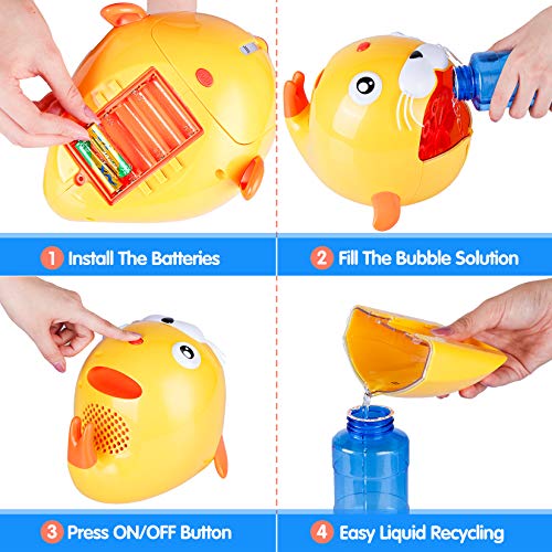 Kindiary Bubble Machine, Automatic Bubble Blower, Portable Bubble Maker For Kids Toddlers With 5000+ Bubbles/Min, 2 Speeds, 12.8Oz Capacity, Powered By Plug-In Or Batteries For Indoor Outdoor Parties #TOP4