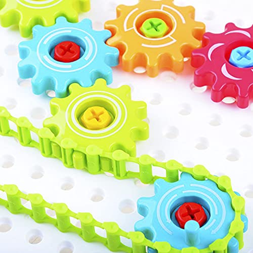 PUZZLE MAGIC PLATE 133 PEÇAS - BLOCO DE MONTAR INFANTIL EDUCATIVO ENGRENAGENS, PARAFUSOS, FERRAMENTA