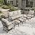HERA'S HOUSE 5 Pieces Patio Furniture Set, 2 x Cushioned Rocking Chair, 2 x Ottoman, 1 x 3-Seat Sofa, All Cushioned 7 Seats Outdoor Conversation Set for Lawn Garden Backyard