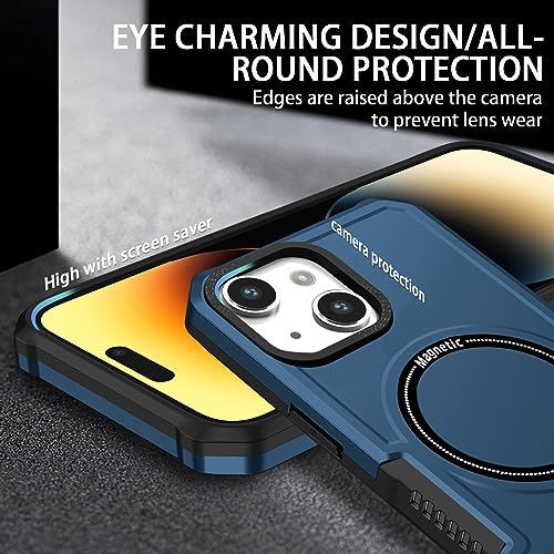 Coque magnétique pour iPhone 15 fine et anti-chute couleur bleu - 2