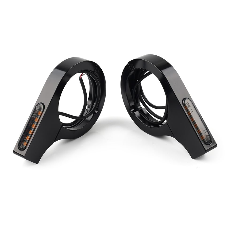 Bacar Clignotant de fourche à LED 46-50 mm pour moto, ambre, CNC, noi