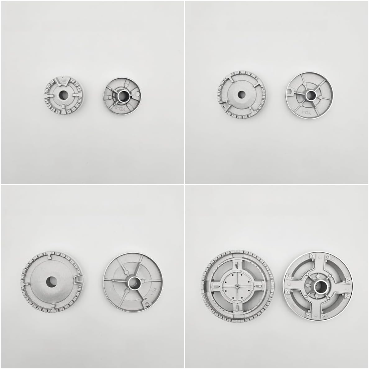 8 Pcs Gas Stove Burner Caps, Metal Cooktop Burner Cap and Burner Head Replacement Kit, Cooker Hat Set, Suitable for Most Gas Stove Burners, Concave surface