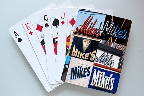 MIKE Personalized Playing Cards featuring photos of actual signs