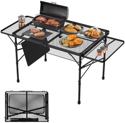 WildFinder Folding Table with 2 Wing Panels, 3x2 FT Camping Table...