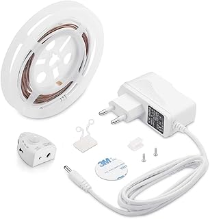LUXJET LED Bettlicht mit Bewegungssensor, Bett Lichtleiste Nachtlicht Baby Steckdose Streifen Dimmbar, LED streifen mit Bewegungsmelder, Baby Licht Bett Warmweiß (1Pack-1.2M, Warmweiß)