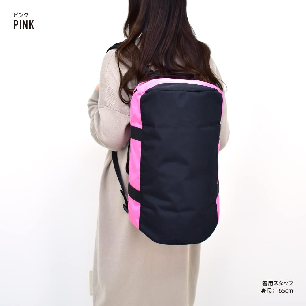 Aventura 30583 Boston Bag, Travel, Disaster Prevention, Backpack, 2-Way, Water Repellent, Nylon, Small, 3-Way, Mesh Pocket, Pink