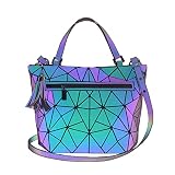 Geometric Luminous Purses and Handbags For Women Holographic Reflective Crossbody Bags Wallet Purse