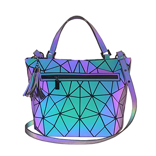 Geometric Luminous Purses And Handbags For Women Holographic Reflective Crossbody Bags Wallet Purse (Tassel Handbag) #TOP23