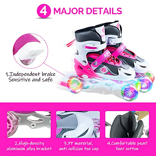 Verstellbar Inline Skates für Jungen Mädchen Anfänger,3 in 1 Rollschuhe Triskates Inlineskates...