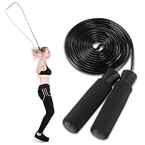 TOMSHOO 5 PC Fitness Exercise Set - Ab Wheel Roller Push-Up Bar with Knee Pad-Hand Gripper Jump Rope for Perfect Daily Home Workout Equipment Set