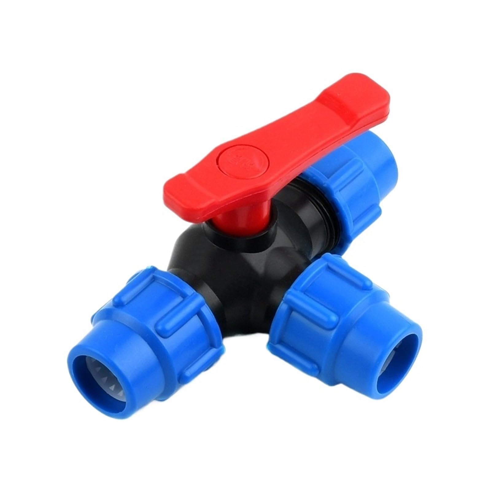 1PCS 25/32/40/50mm PE Water Tube Direct Connector Tee Splitter Quick Valve Coupler Elbow End Irrigation Fittings(Tee valve,40 mm)