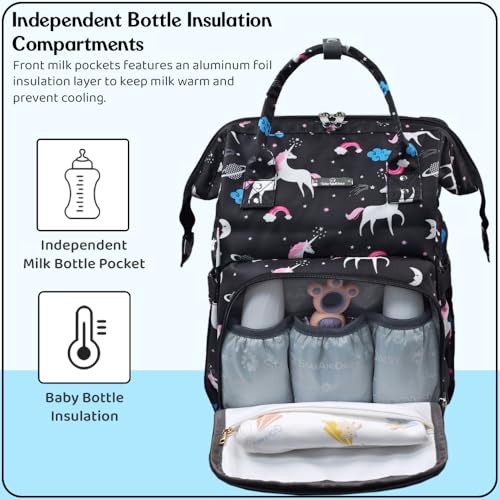 Image of StarAndDaisy Diaper Bag for Mothers for Travel /Diaper Bags for Mom with 26L Large Capacity /Baby Bag for Mother with Multiple Pockets with 3 Double Insulated Bottle Holders (Green)
