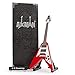 K K Downing Réplique de guitare miniature – Cadeaux musicaux – Fait à la main – Échelle 1/4 – Comprend une boîte de présentation, une étiquette de nom et un support de guitare miniature