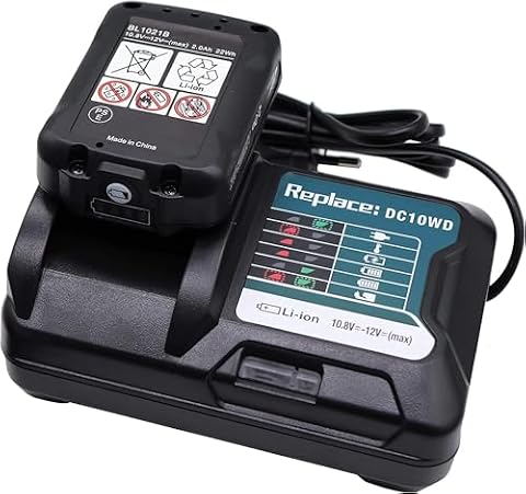 PaillYue Bateria i ładowarka do Makita 12V CXT Bateria BL1021B BL1016 BL1041B 197339-1 197406-2 BL1040 BL1040B BL1020B BL1015