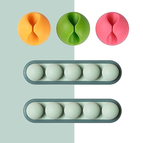Miniatura 11 de Clips para cables, organizador de cables USB, organizador de cables, organizador de cables, 2 paquetes de bonitos soportes para cables para oficina
