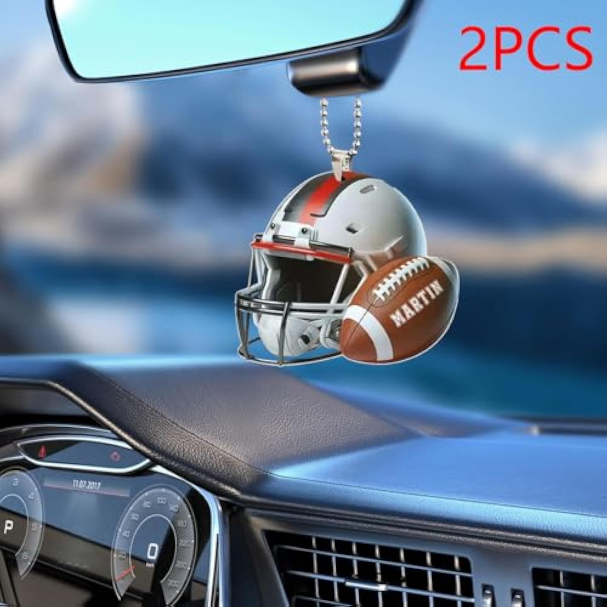 2 Pieces Christmas Rugby Ornament Creative Pendant