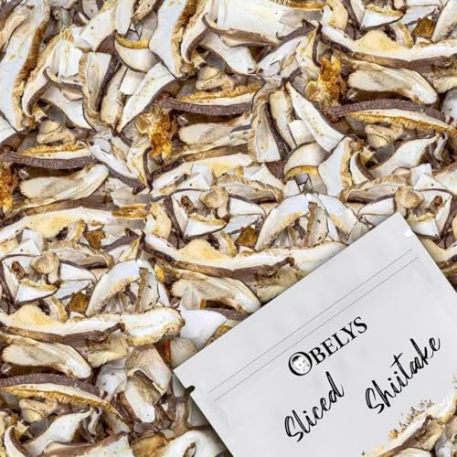 Dried Sliced Shiitake Mushrooms - 8 oz Bag - Rich Umami Taste - Aromatic Culinary Ingredient for Soups, Stir-Fries, Ramen, Pastas, Risottos, and Broths