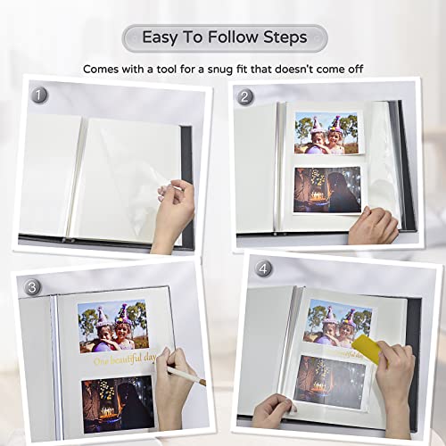 Popotop Large Photo Album Self Adhesive 4x6 5x7 8x10 Scrapbook Album DIY Picture Book,Gifts for Mom,Family Baby and Wedding,with Metal Pen and Plastic Board by popotop - Image 4