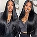 Billowig 26 Inch Straight Lace Front Wigs Human Hair 13x4 HD Lace Front Wig Synthetic Human Hair Blend Pre Plucked 200 Density Glueless Wigs for Black Women Synthetic Mixed with Human Hair Wigs