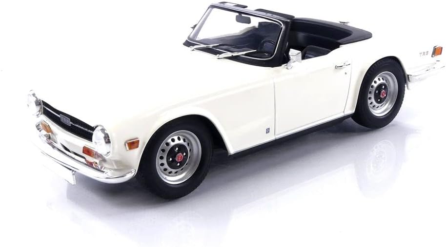 Minichamps 1:18 Triumph TR6 - 1969 - White (Lhd) - Collectible Miniature Car - Adult Collectors - Unisex - 12cm x 30cm x 12cm