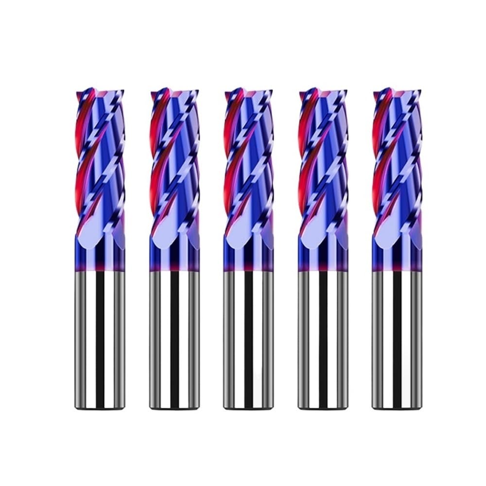 Fresas Planas con Revestimiento CNC 10 Uds 4 Flautas Carburo HRC65 | fresa de Metal para acero inoxidable, fresa de extremo(1.5x4x50mm)