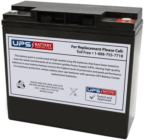Power-Sonic PS-12180 12V 18Ah T12 - Batería de repuesto para inserción roscada