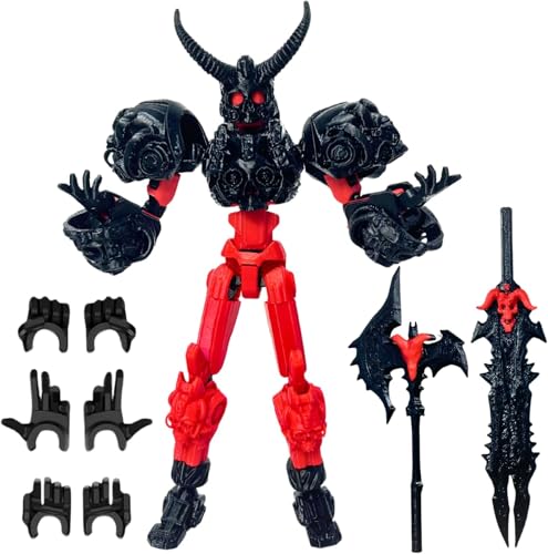 Figura Titan 13 robot articulado impreso 3D muñeco coleccionable Lucky 13 rojo