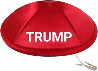 Trump Jewish Kippah - Red Deluxe Stain Kippah for Men/Boys