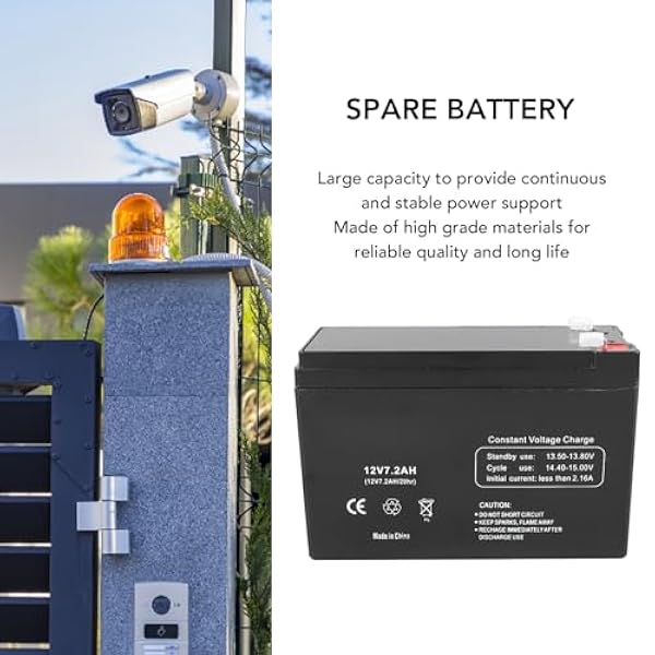 Batteria di Riserva da 12 V Batteria di Riserva Ricaricabile Affidabile di Grande capacità da 7 Ah per Allarme di Sorveglianza del Controllo Accessi