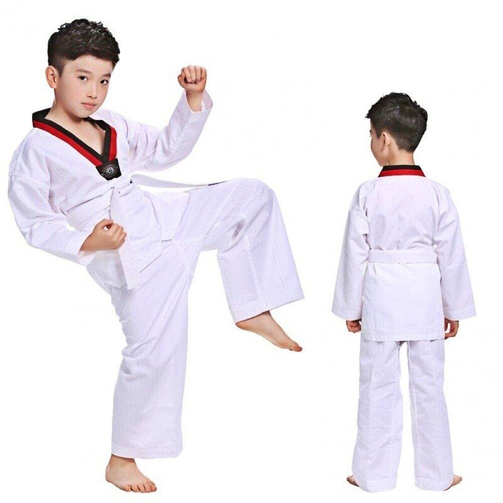 Ppmter Vestuario Para Niños Ropa Blanca Taekwondo Uniformes Karate Judo Dobok Ropa Niños Unisex Manga Larga Uniforme De Taekwondo