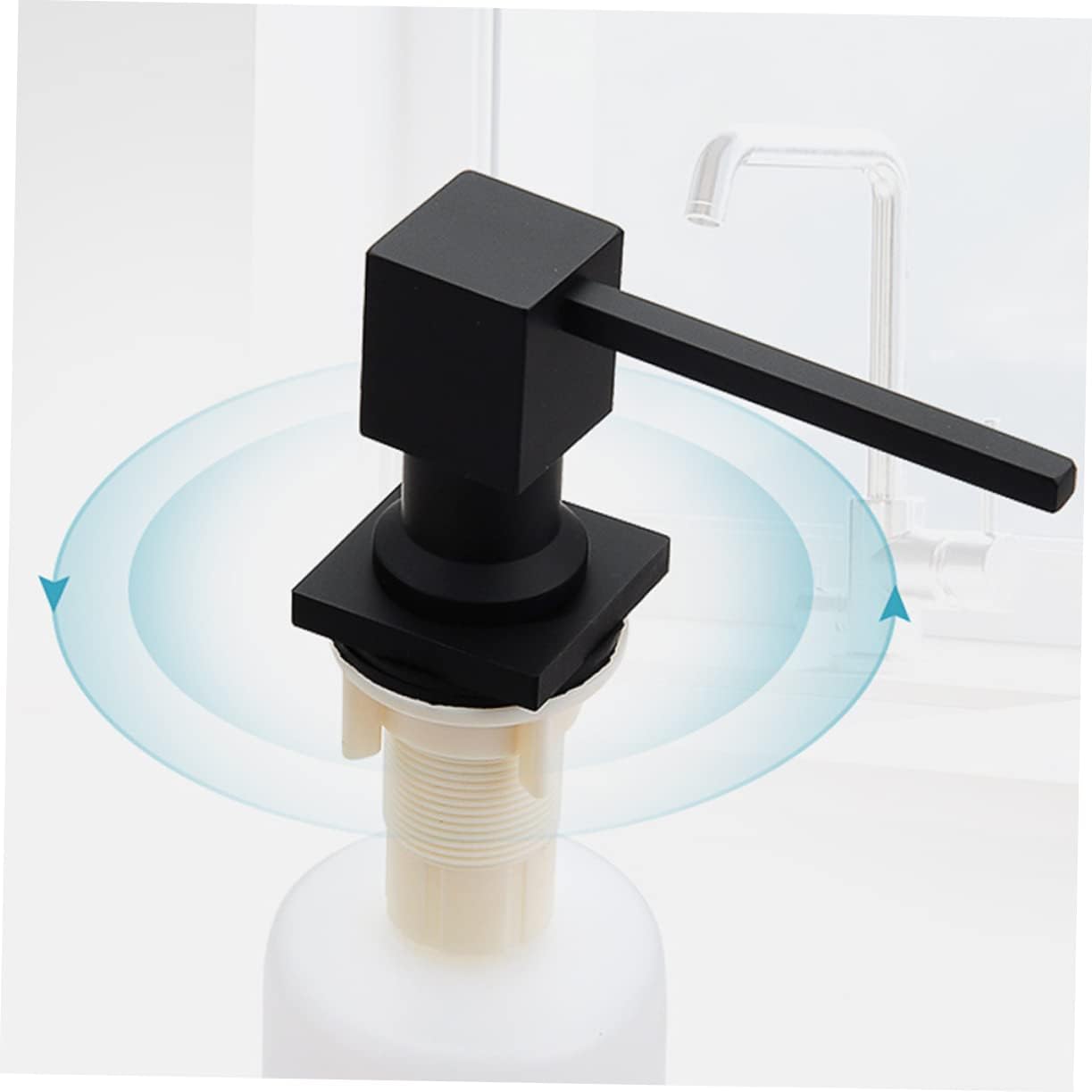 Holibanna Copper Nozzle Sink Soap Dispenser Bottle Refillable Hand Lotion Pump for Kitchen and Bathroom PE Bottle for Shampoo Conditioner Shower Gel Space Saving Design for Home Cleaning