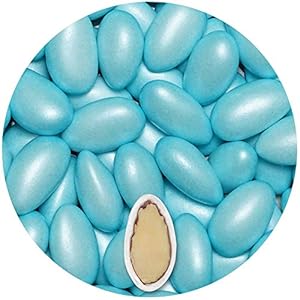 EinsSein 0,5kg Suiker amandelen bruiloft Conchiglia lichtblauw parel suikerbonen wit bruitssuiker dragees confetti…