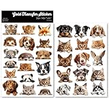 CATaireen UV DTF Cup Wrap Rub-On Transfer Stickers Waterproof Cold Rub On Decals for Glass Water Bottle Mug Wood Chip Stone Acrylic (Animals - Pets)