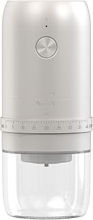 Portable Electric Burr Coffee Grinder with 40 Adjustable Settings & 35g Capacity, 1800mAh Rechargeable Coffee Bean Grinder with Conical Ceramic Burr, for Travel, Camping, White