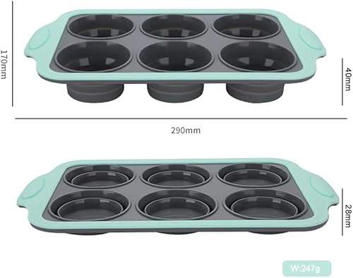 Miniatura 6 de Molde de silicona para magdalenas y magdalenas de 2 pulgadas, antiadherentes para hornear, moldes para tartas, juego de bandejas de goma para el