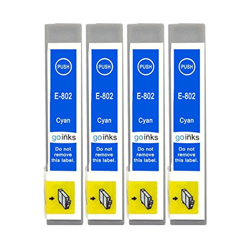 4 Go Inks - Cartucce d'inchiostro ciano per sostituire Epson T0802 compatibili/non OEM per stampanti fotografiche Epson Stylus ad alta capacità