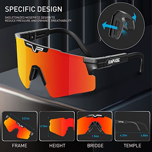 Kapvoe Polarized Sports Sunglasses, Uv400 Protection Cycling Glasses With Adjustable Frame Bicycle Eyewear Suitable For Men Women Youth Baseball Cycling Running Driving Golf 01 #TOP5