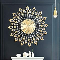26 . 3 Inch Gold Large Wall Clock, Elegant 3 D Modern Wall Clock with Dial Arabic Number, Non 26 . 3 Inch Gold Large Wall Clock, Elegant 3 D Modern Wall Clock with Dial Arabic Number, Non item