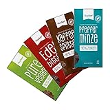 Xucker Schokolade mit Xylit Vegan Mix - No Added Sugar I 4er Set I Pure Vegane I Kaffeesplitter I Pfefferminz I Edelbitter (4x80g)
