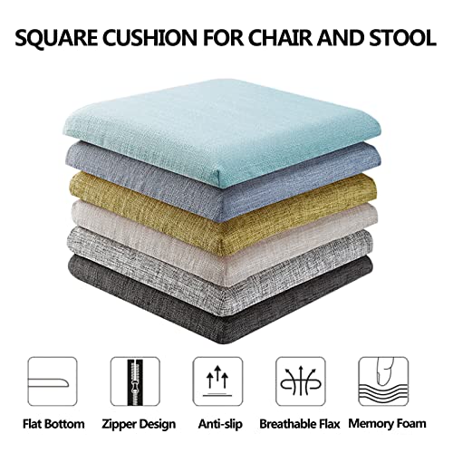 Coussin de chaise antidérapant moutarde déhoussable en mousse à mémoire de forme - 3