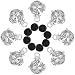 TOODOO Aromatherapy Essential Oils Pendant Cage Locket Small Size Silvery Diffuser Locket with Black Lava Stone Rock Beads Balls Set for Jewelry Making (8)