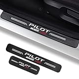 4Pcs Car Door Sill Protector for Honda Pilot Accessories Fit for Pilot 2003-2022, Carbon Fiber Leather Door Sill Sticker,Reflective Automotive Door Entry Guard,Decoration Door Sill Scuff Plate