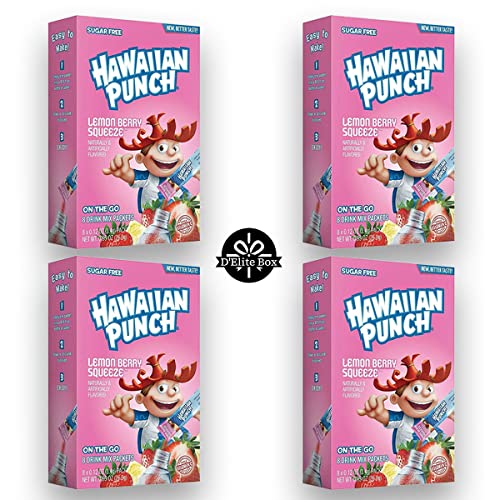 Hawaiian Punch Lemon Berry Sugar-Free Powdered Drink Mix 4 Count of 8 packets each for Total of 32 Sticks bundle packaged by D'Elite Box image 5