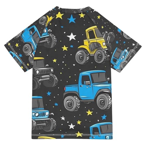 Kids Swimsuit Truck Monster Car Star Colorful Sunscreen T-Shirts Swimwear Sets UPF 50+2