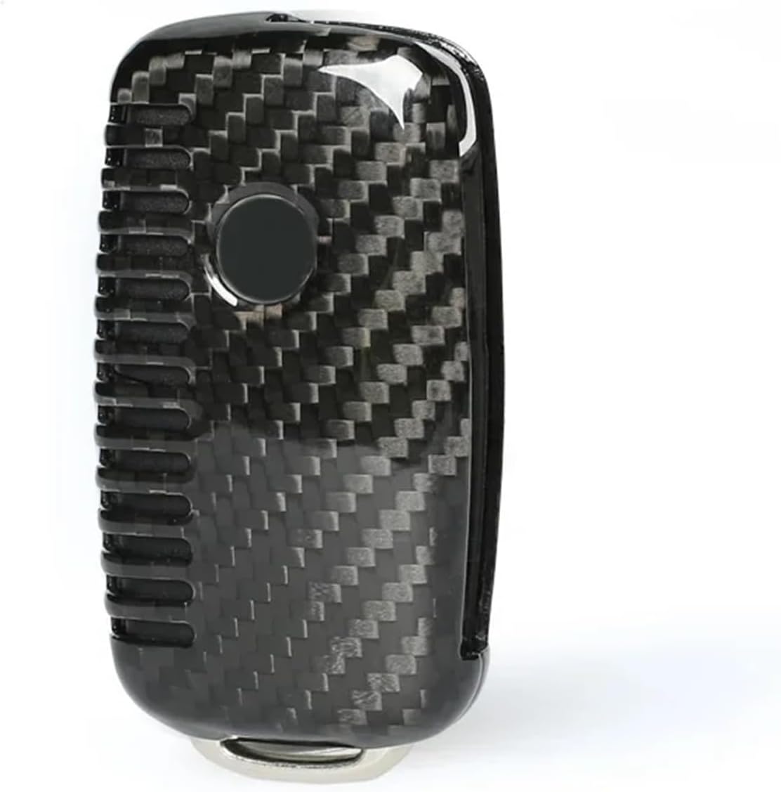 Car Accessory Carbon Fiber Remote Fold Key Fob Case Shell Cover Compatible With Volkswagen VW Golf 6 VI MK6 GTI R20 2009 2010 2011 2012 2013(Black1)
