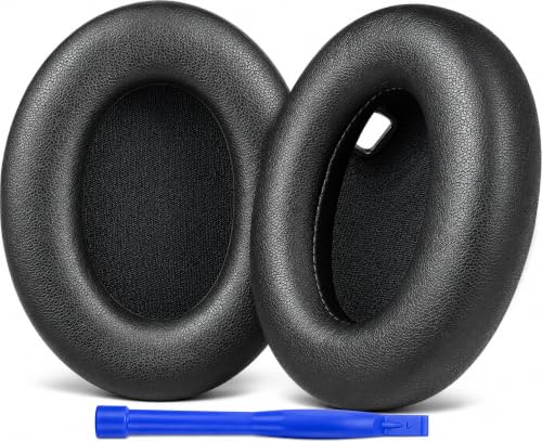 Image of Mizi Replacement Earpads Compatible with Sony WH-1000XM4 (WH1000XM4) Noise Cancelling Headphones, Premium Protein Leather Ear Cushions with Thick Memory Foam, Noise Isolation, Enhanced Comfort, Black