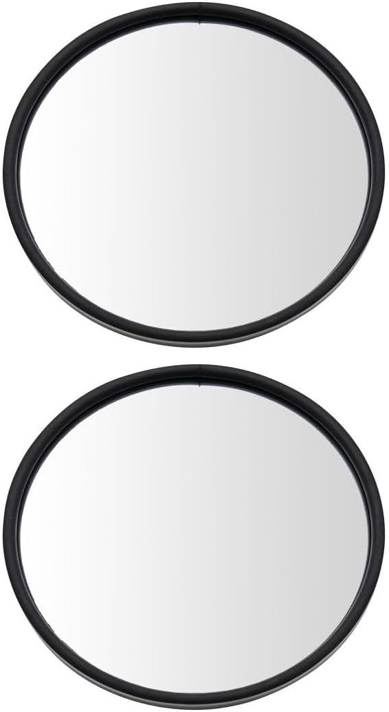 2 Set of - 5" Round Convex Mirror Stainless Heated Center Stud w/Mounting Bracket 1-Mounting Hole Quantity Smooth Manual Clear Curved Paint Match for Peterbilt for 335 HE 2008