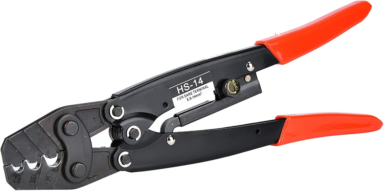 Hilitand Crimping Pliers 17-6 AWG Crimper for Bare Terminals Tubular Terminals with Metal Jaws and Non Slip Handle