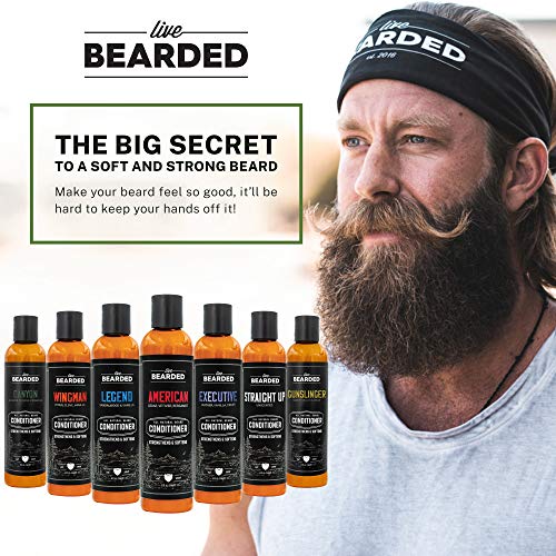 Live Bearded: Beard Conditioner - Executive - Facial Hair Conditioner - 8 Oz. - Strengthens And Softens - All-Natural Ingredients With Biotin, Coconut Oil, Argan Oil, And Caffeine - Made In The Usa #TOP2