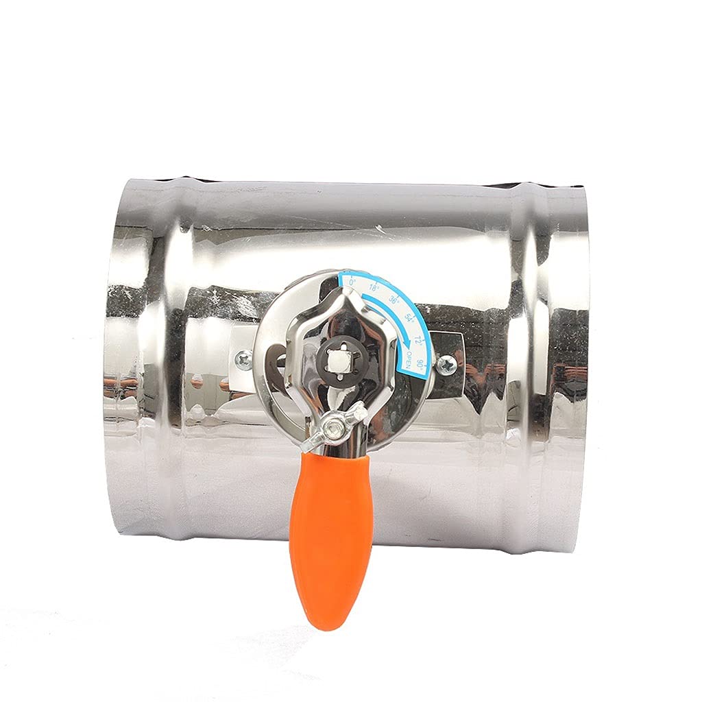 Accesorio de manguera, conector de manguera, 1 válvula de retención de ajuste de flujo de aire de ventilación de conducto de amortiguador manual de acero inoxidable 201 for tubería de 3/4/5/6/8 pulgad
